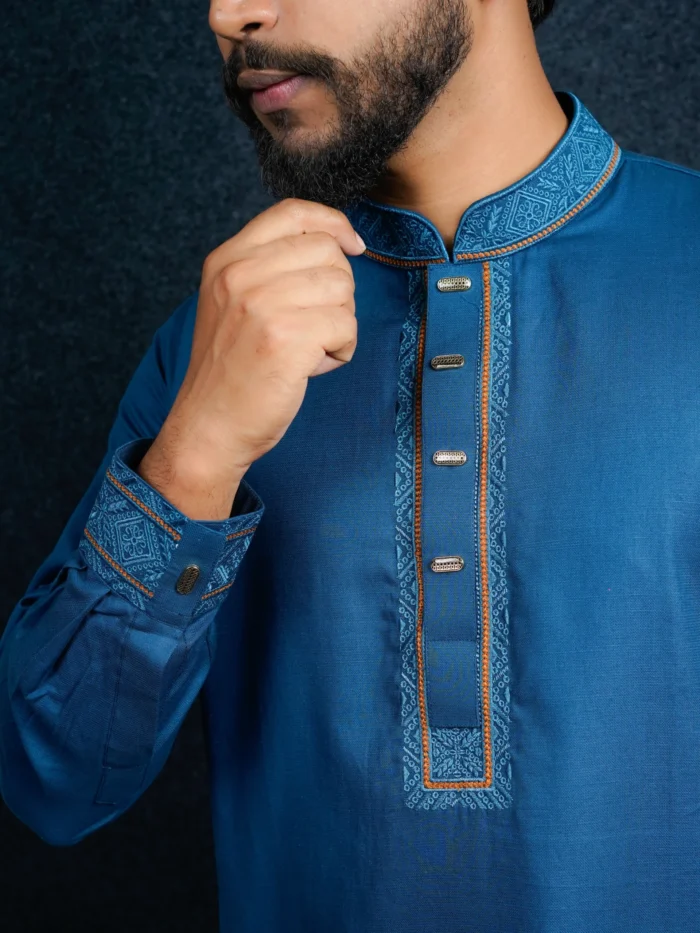Eid Collection Cuff Hata Embroidery Panjabi - Image 2
