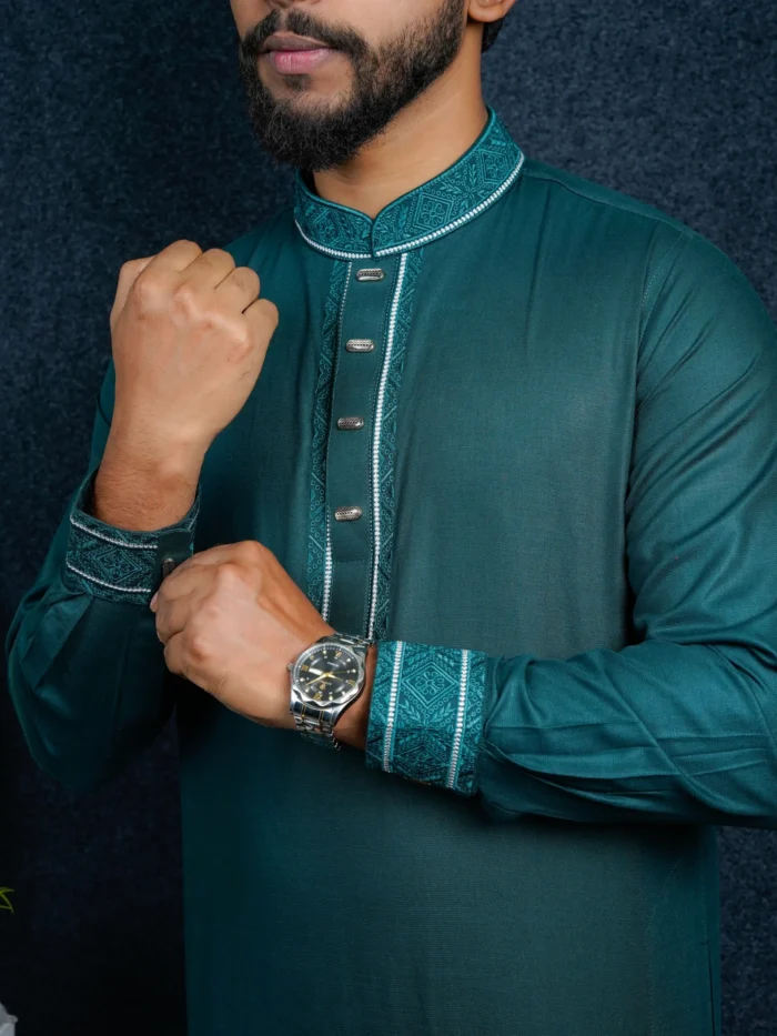 Eid Collection Cuff Hata Embroidery Panjabi - Image 2
