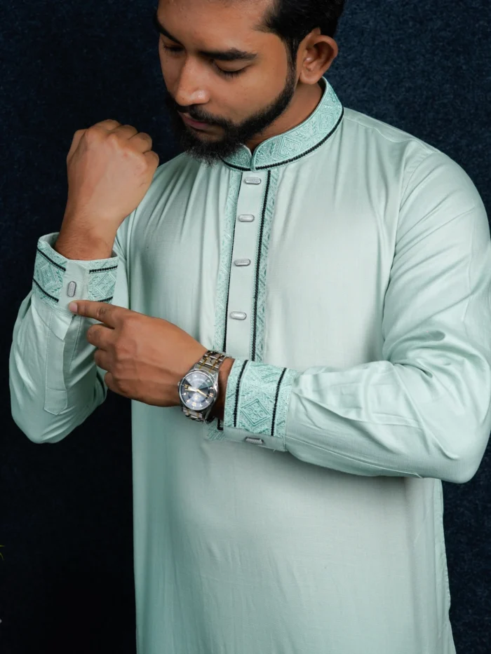 Eid Collection Cuff Hata Embroidery Panjabi - Image 2